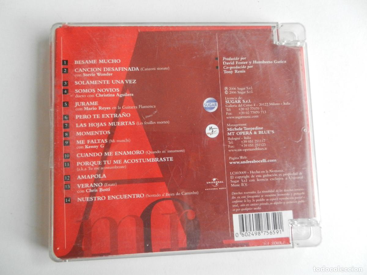 CDs de m&uacute;sica: ANDREA BOCELLI - AMOR - CD 2006 14 TEMAS - Foto 3