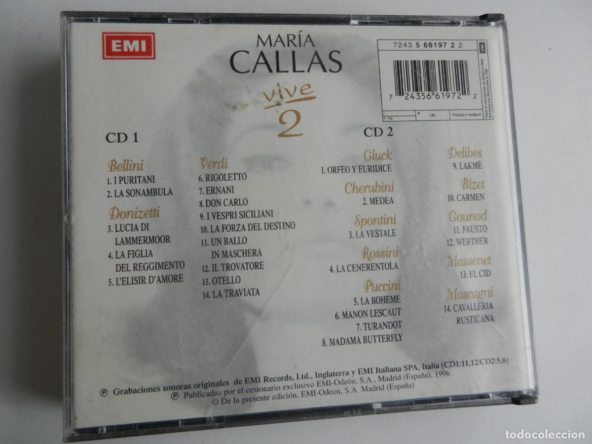 CDs de m&uacute;sica: MARIA CALLAS - VIVE 2- - 2 CD,S + LIBRETO - Foto 5