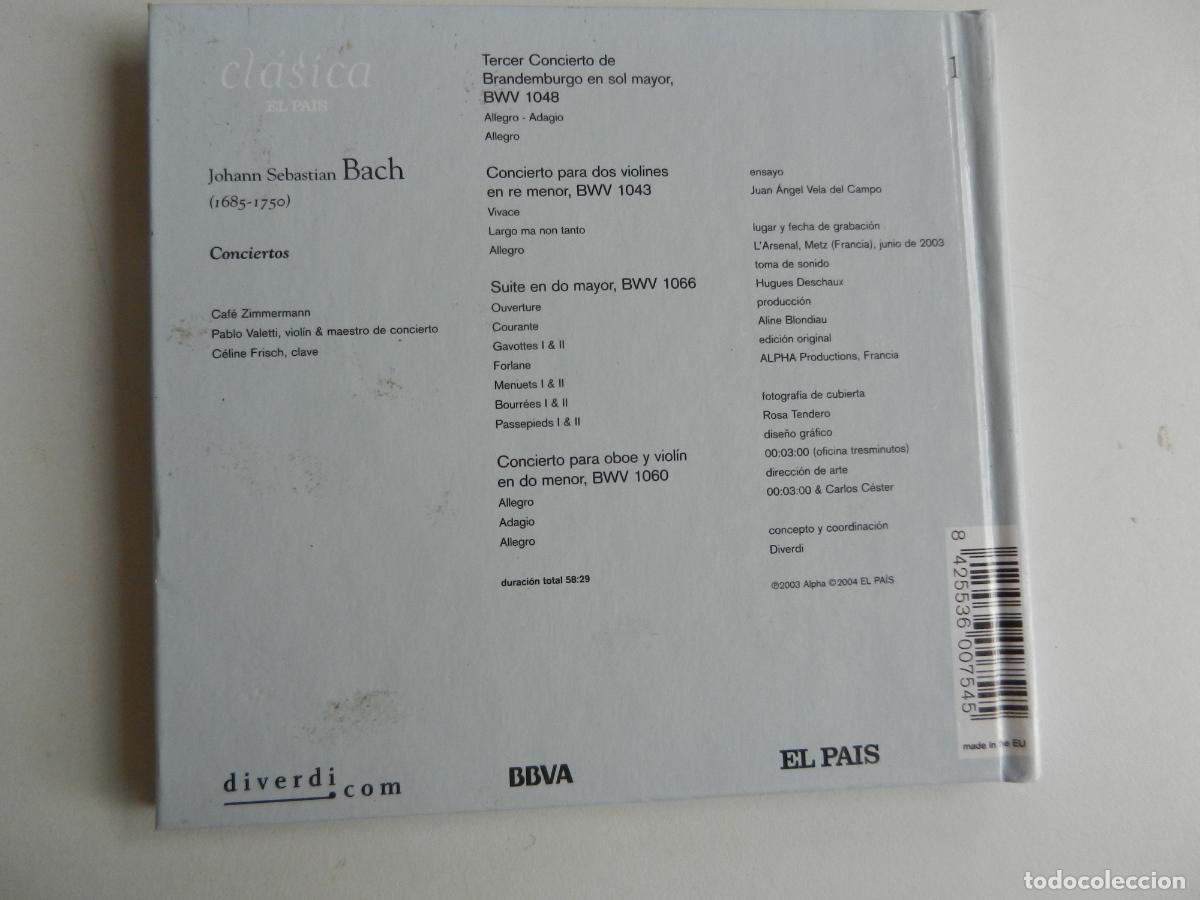 CDs de m&uacute;sica: BACH -CONCIERTOS - CAF&Eacute; ZIMMERMANN - CD + LIBRETO - Foto 4