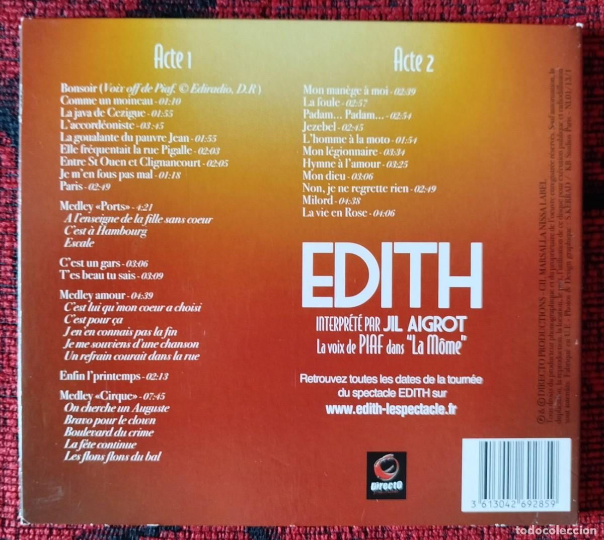 CDs de m&uacute;sica: JIL AIGROT ** Edith ** CD FRANCIA 2013 - Foto 2