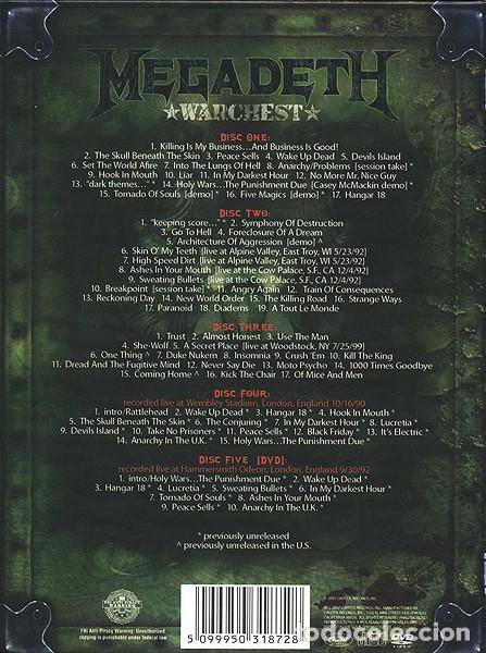 CDs de m&uacute;sica: MEGADETH WARCHES BOX 4 cd + dvd NUEVA PRECINTADA 2007 - Foto 3