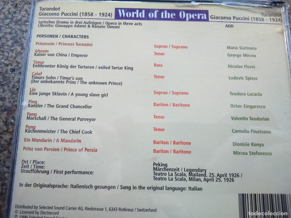 CDs de m&uacute;sica: 2 CD -- TURANDOT -- GIACONO PUCCINI -- - Foto 2