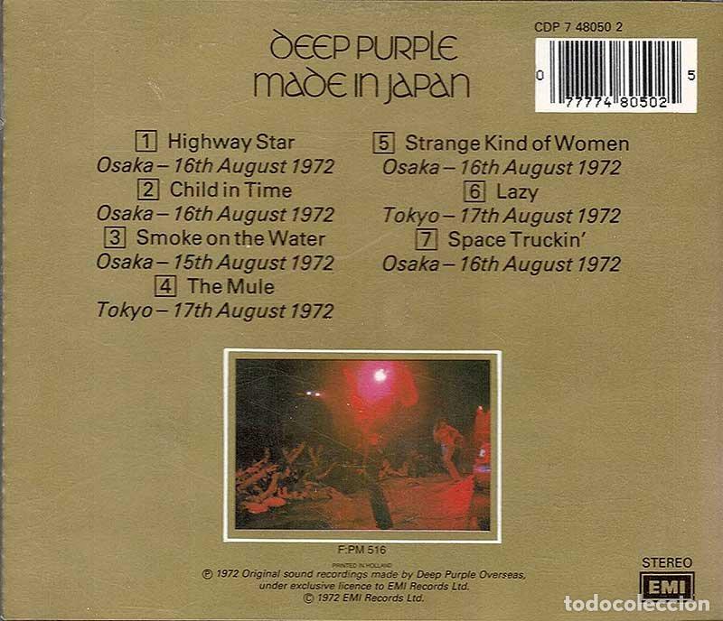CDs de m&uacute;sica: Deep Purple - Made in Japan. CD - Foto 2
