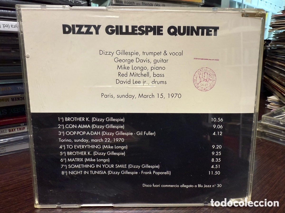 CDs de m&uacute;sica: Dizzy Gillespie Quintet - Live (CD) - Foto 2