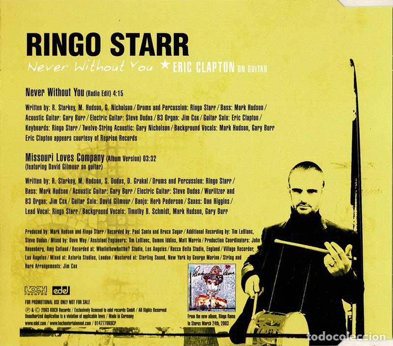 CDs de m&uacute;sica: Ringo Starr - Never Without You. CD Single - Foto 2