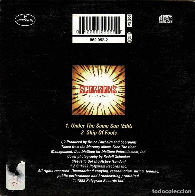 CDs de m&uacute;sica: Scorpions - Under The Same Sun. CD Single - Foto 2