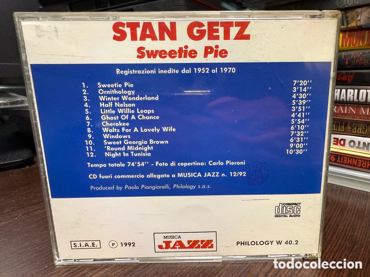 CDs de m&uacute;sica: Stan Getz - Sweetie Pie (CD) - Foto 2