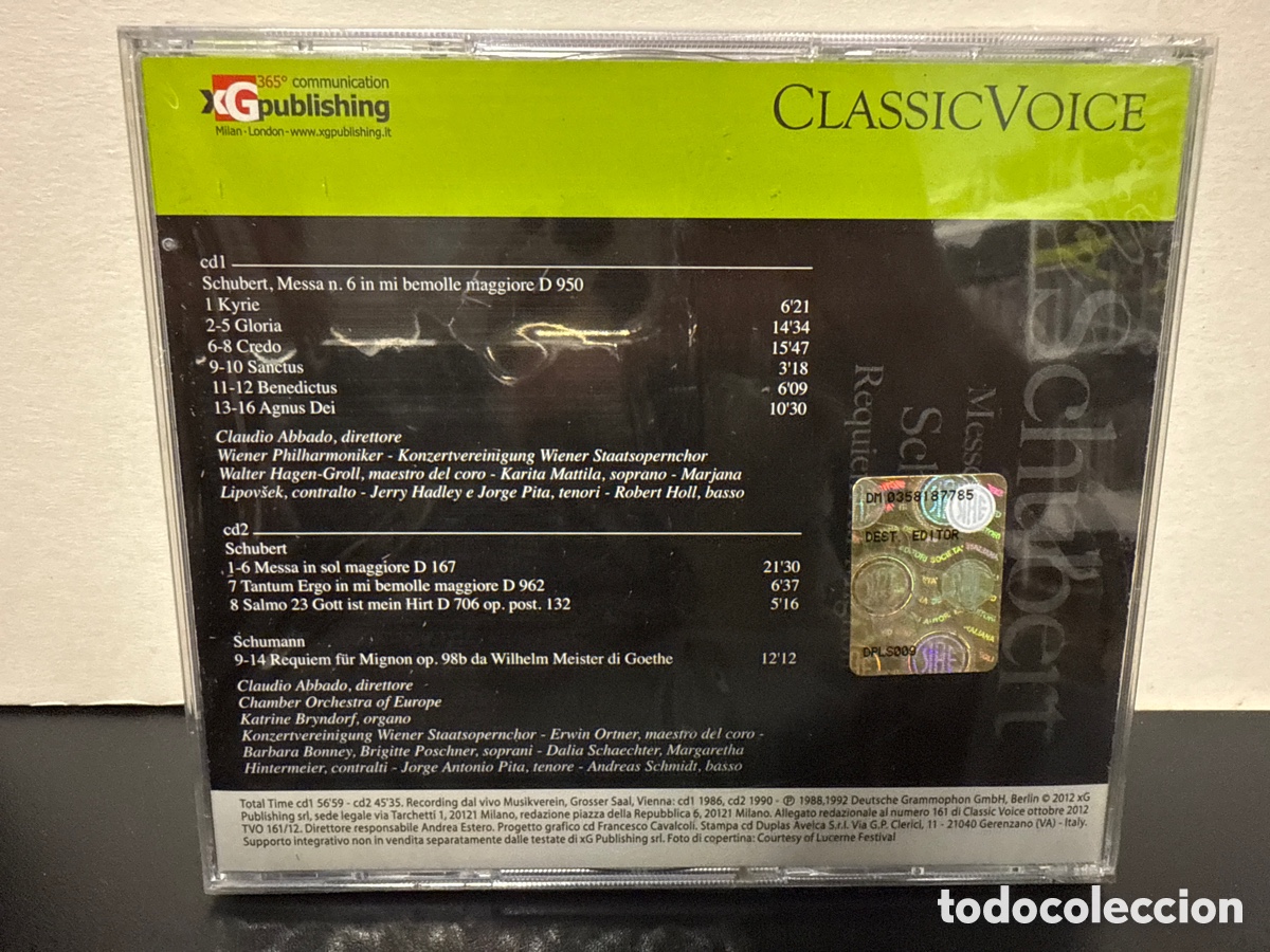 CDs de m&uacute;sica: Schubert, Schumann - Claudio Abbado - Messe, D. 950 e 167 (2xCD) *Precintado* - Foto 2