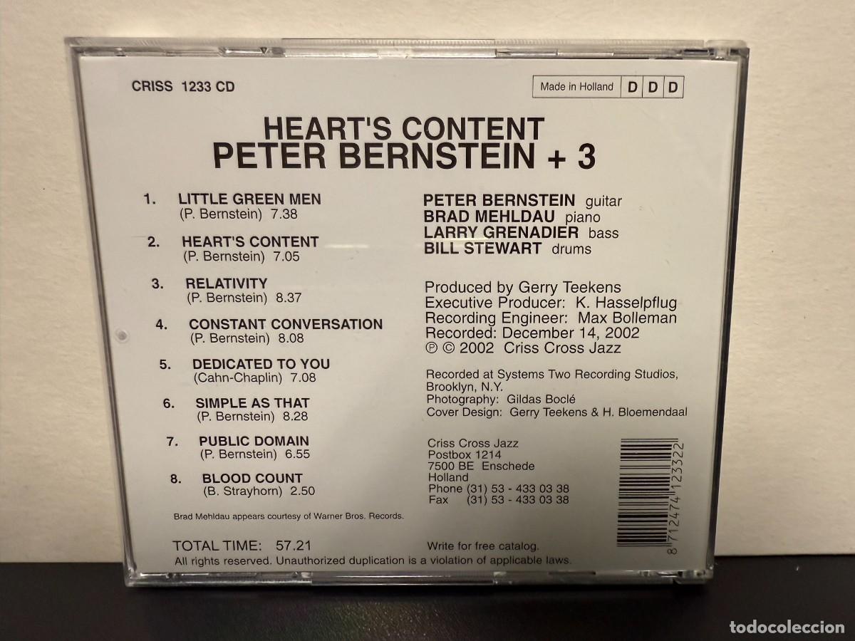 CDs de m&uacute;sica: Peter Bernstein + 3 - Hearts Content (CD) - Foto 2