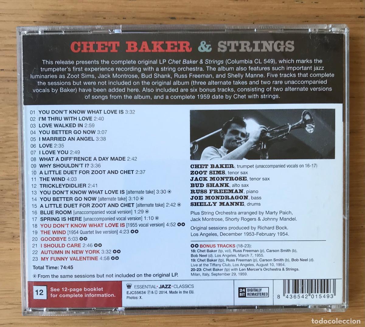 CDs de m&uacute;sica: CHET BAKER : &rdquo;CHET BAKER & STRINGS&rdquo;. CD 2014 JAZZ - Foto 2
