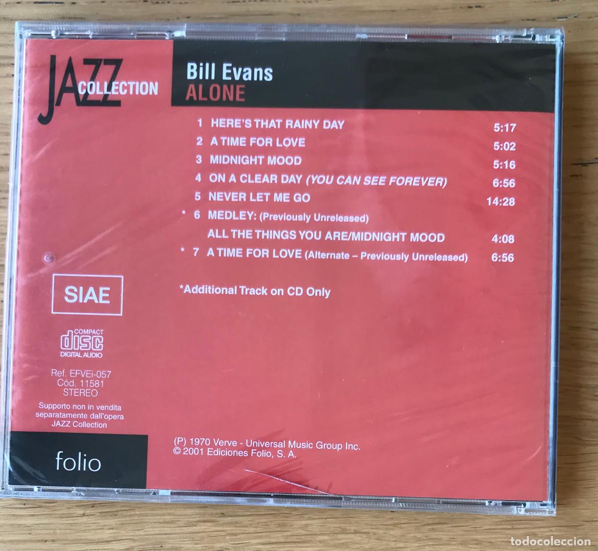 CDs de m&uacute;sica: BILL EVANS : &rdquo;ALONE&rdquo;. CD 2001 - JAZZ - Foto 2