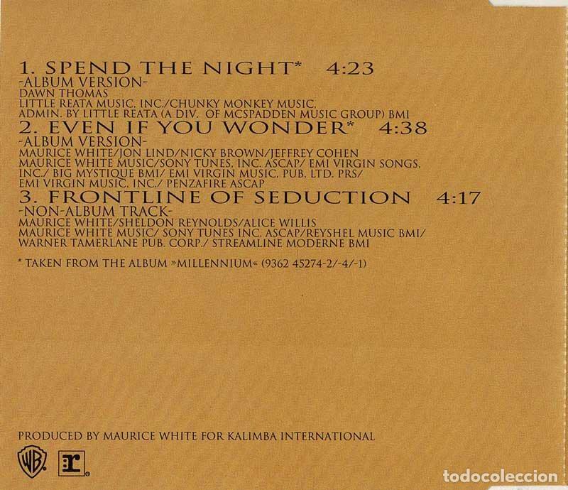 CDs de m&uacute;sica: Earth, Wind & Fire - Spend The Night. CD Maxi-Single - Foto 2