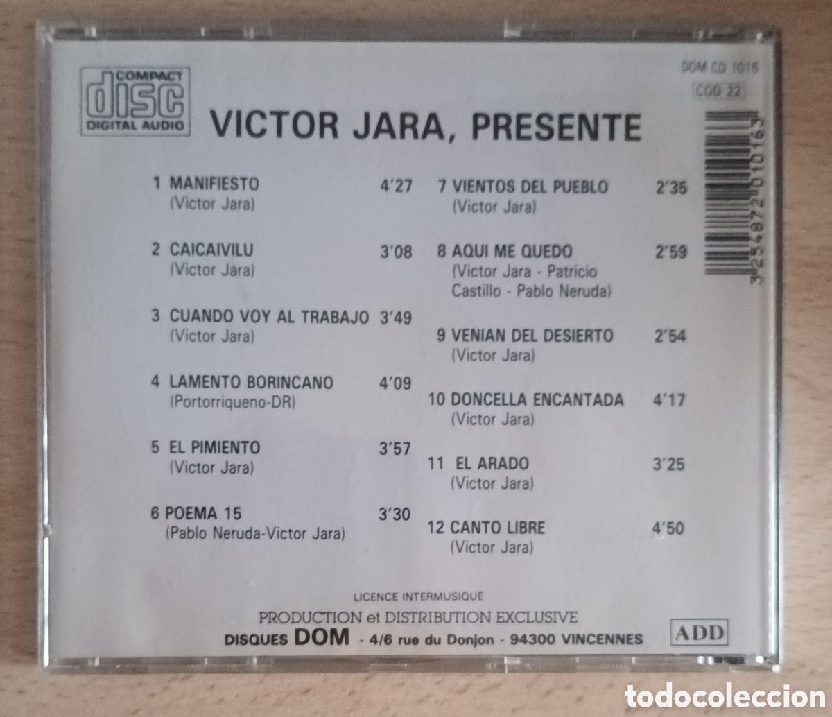 CDs de m&uacute;sica: VICTOR JARA- Presente (CD) - Foto 2