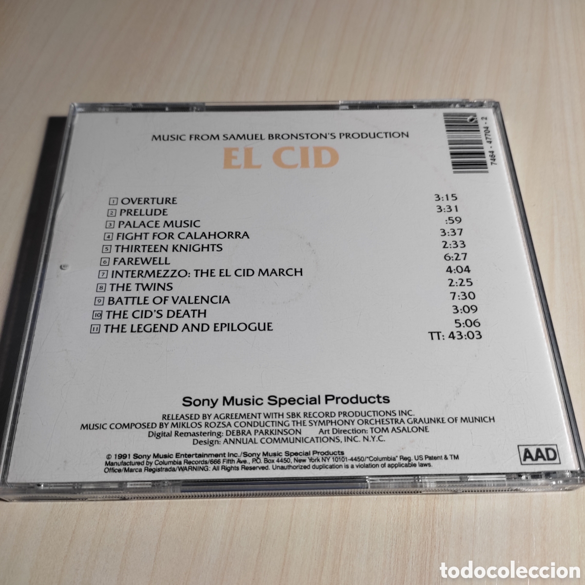 CDs de m&uacute;sica: CD EL CID (MIKLOS ROZSA) - Foto 2