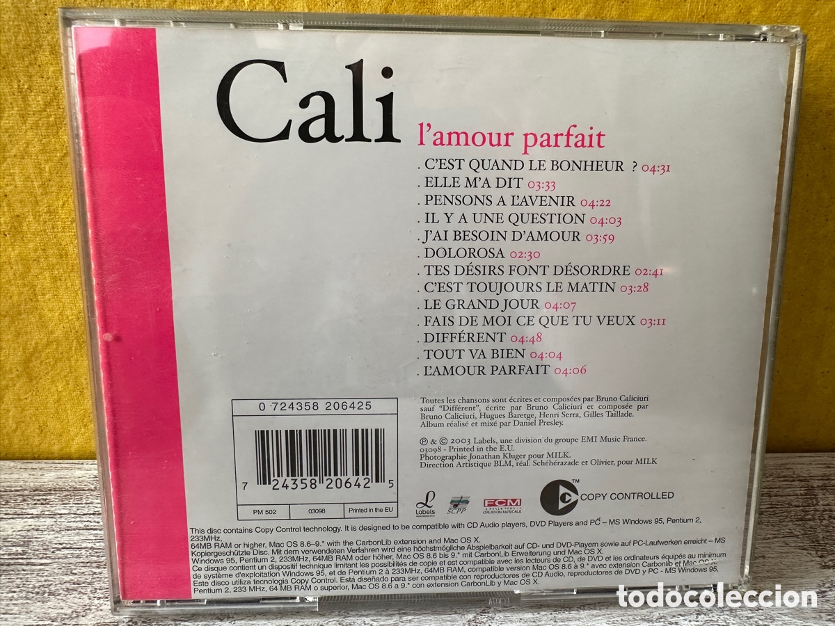 CDs de m&uacute;sica: Cali - Lamour Parfait (CD) - Foto 2