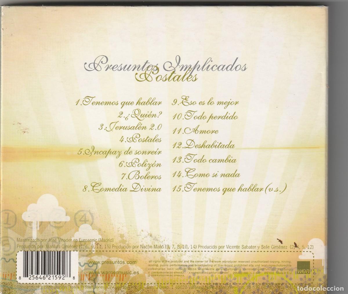CDs de m&uacute;sica: PRESUNTOS IMPLICADOS - POSTALES (CD WEA 2005) DIGIPACK - Foto 2
