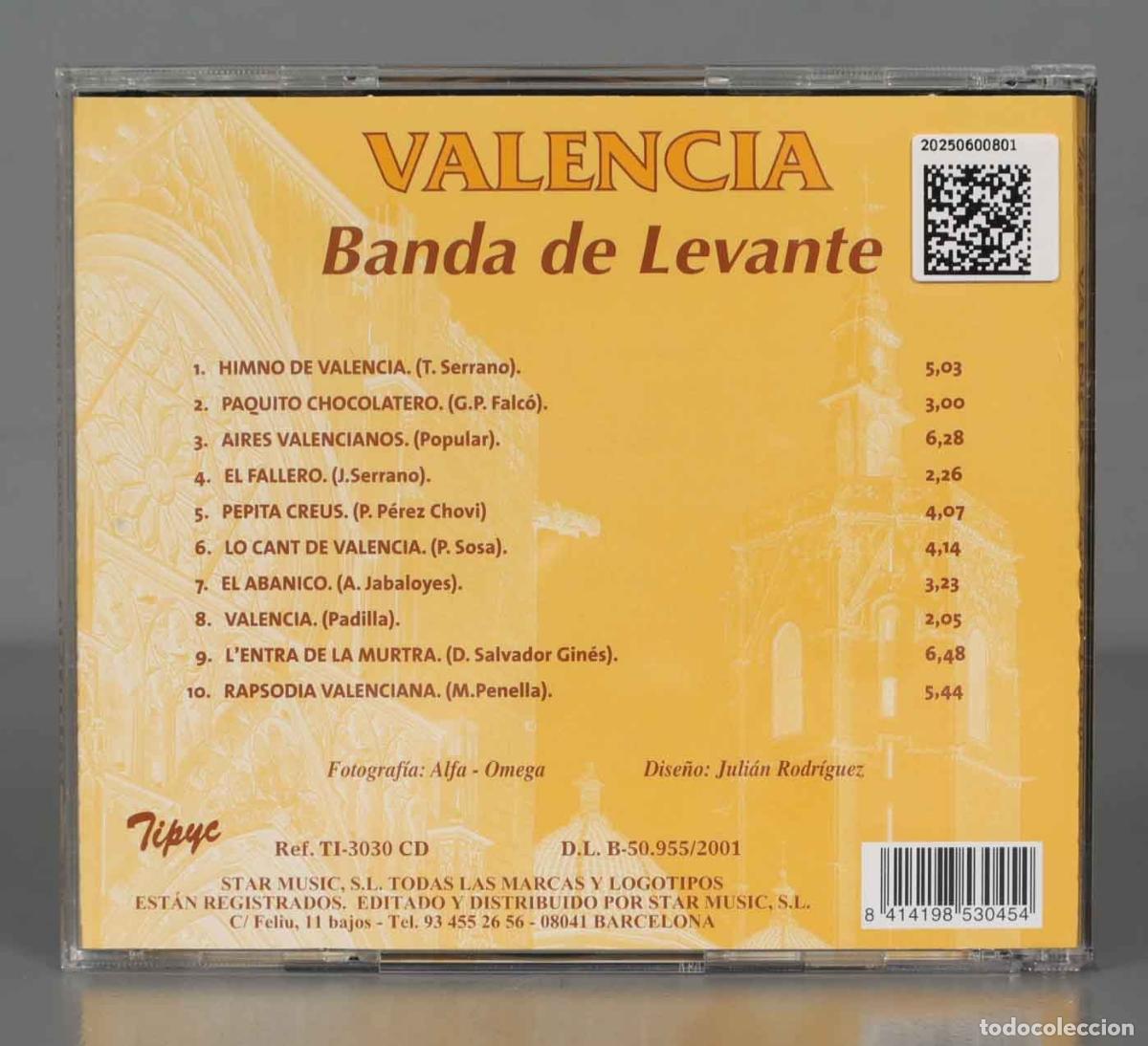 CDs de m&uacute;sica: CD. VALENCIA BANDA DE LEVANTE - Foto 2