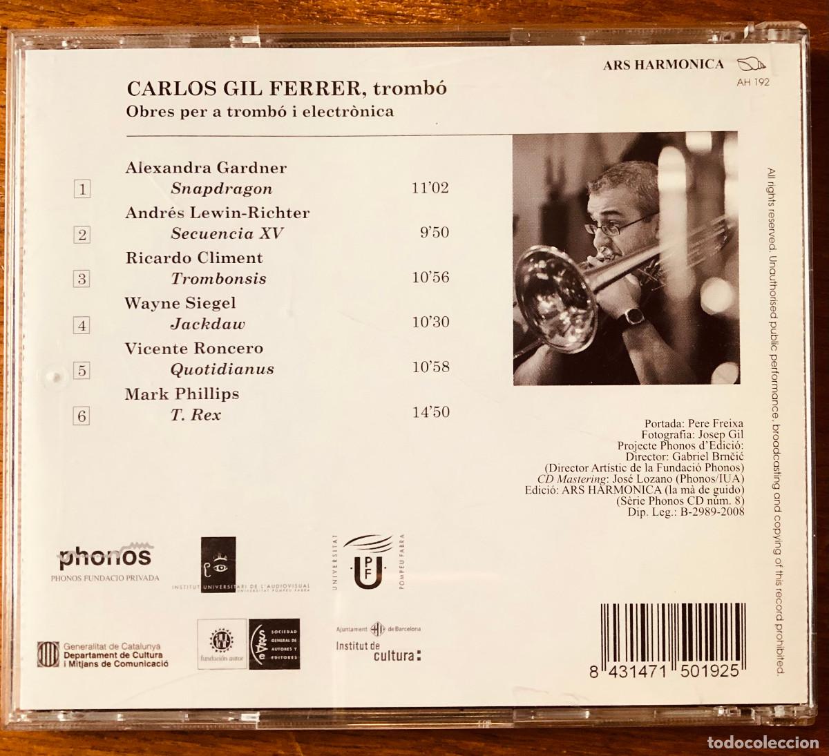 CDs de m&uacute;sica: CD Carlos Gil Ferrer - Obras para Tromb&oacute;n y electronica - Foto 2