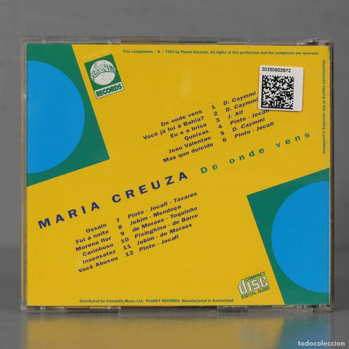CDs de m&uacute;sica: CD. Maria Creuza &ndash; De Onde Vens - Foto 2