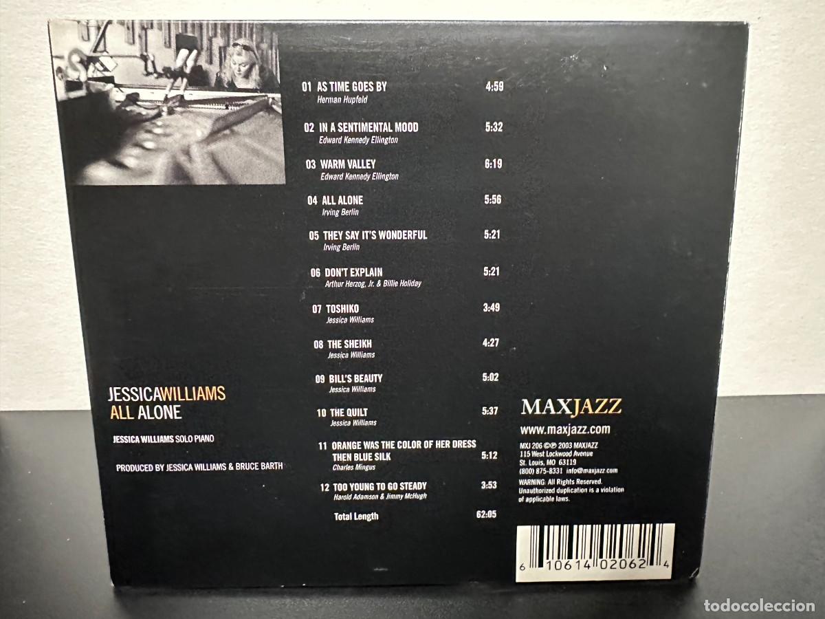 CDs de m&uacute;sica: Jessica Williams - All Alone (CD) - Foto 3