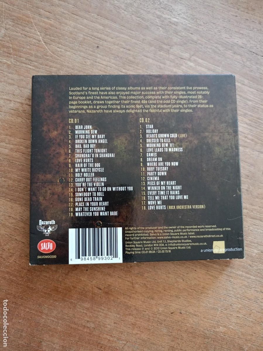 CDs de m&uacute;sica: CD DOBLE. NAZARETH. THE SINGLES. - Foto 5