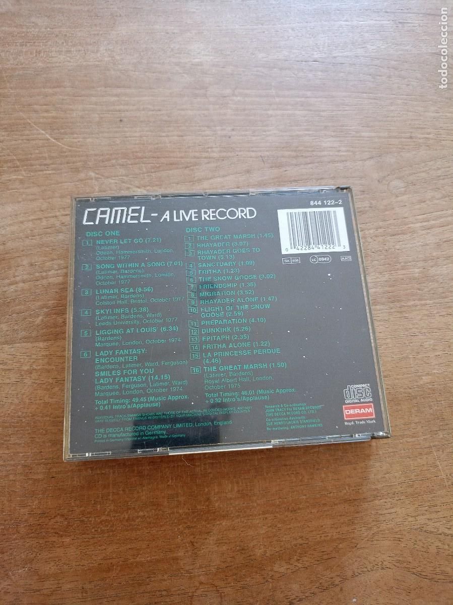 CDs de m&uacute;sica: 2CD. CAMEL. A LIVE RECORD. - Foto 5