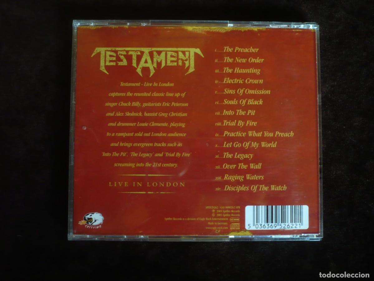 CDs de m&uacute;sica: testament - live in london - cd como nuevo - Foto 2