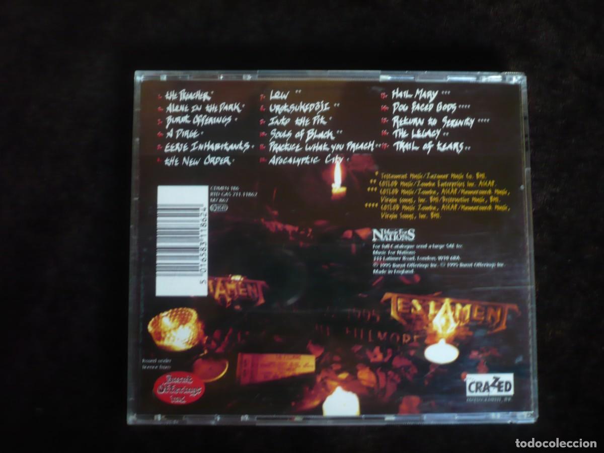 CDs de m&uacute;sica: testament - live at te fillmore - cd como nuevo - Foto 2