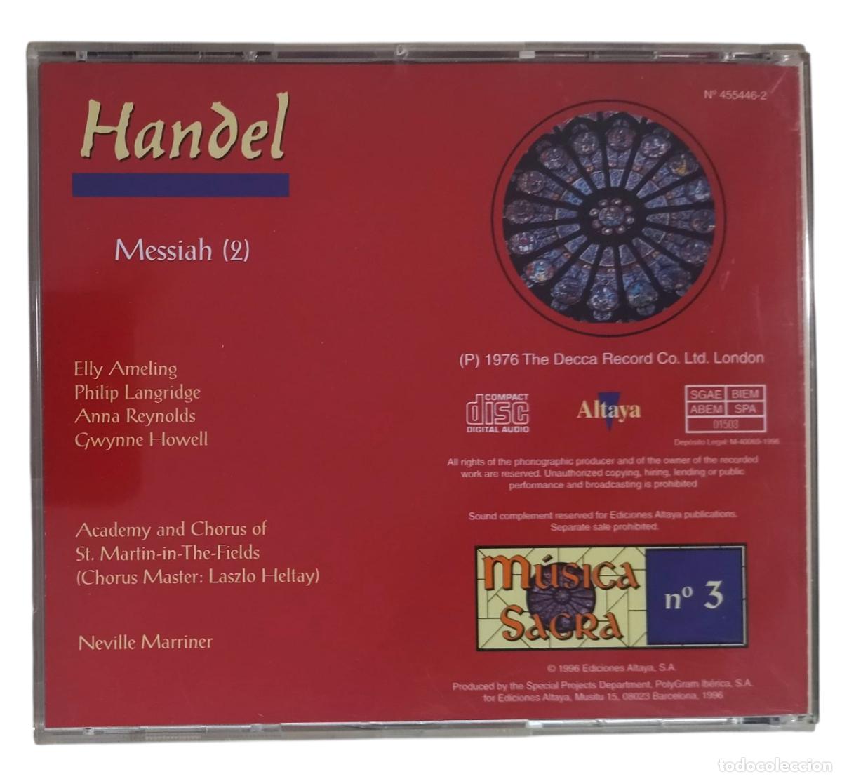 CDs de m&uacute;sica: CD HANDEL / EL MESIAS (2). EXCELENTE ESTADO. - Foto 3