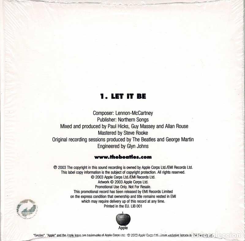 CDs de m&uacute;sica: The Beatles - Let It Be. CD Single Promo - Foto 2