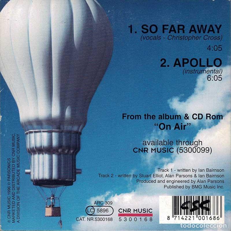 CDs de m&uacute;sica: Alan Parsons, Christopher Cross - So Far Away. CD Single - Foto 2