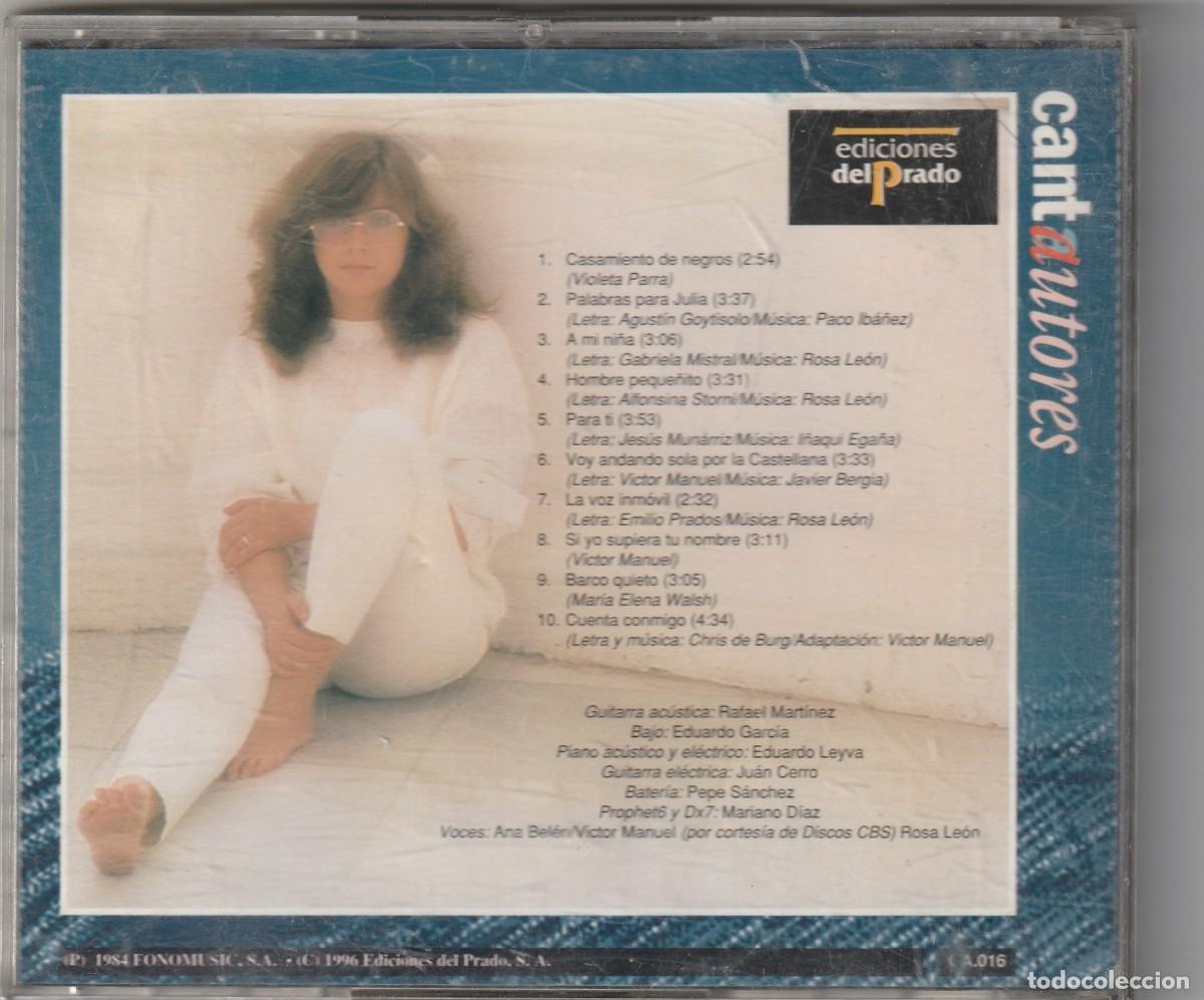 CDs de m&uacute;sica: ROSA LEON - CUENTA CONMIGO (CD EDICIONES DEL PRADO 1996) - Foto 2