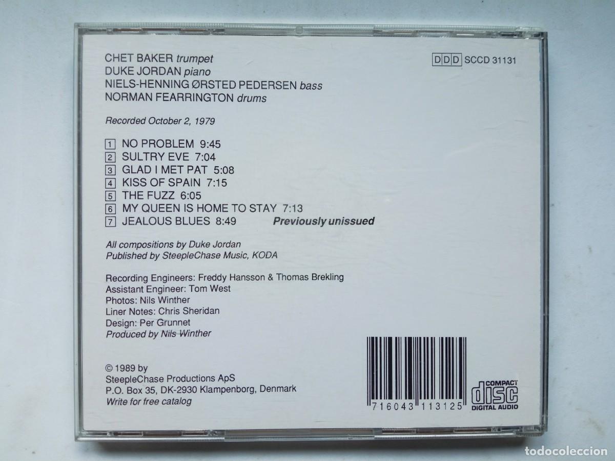 CDs de m&uacute;sica: CHET BAKER QUARTET. NO PROBLEM. CD STEEPLECHASE. SCCD 31131. DENMARK 1989. - Foto 4