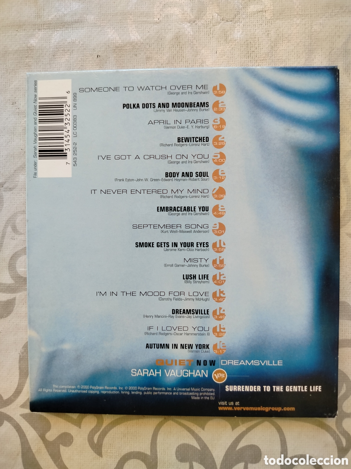 CDs de m&uacute;sica: Sarah Vaughan CD Dreamsville - Foto 2