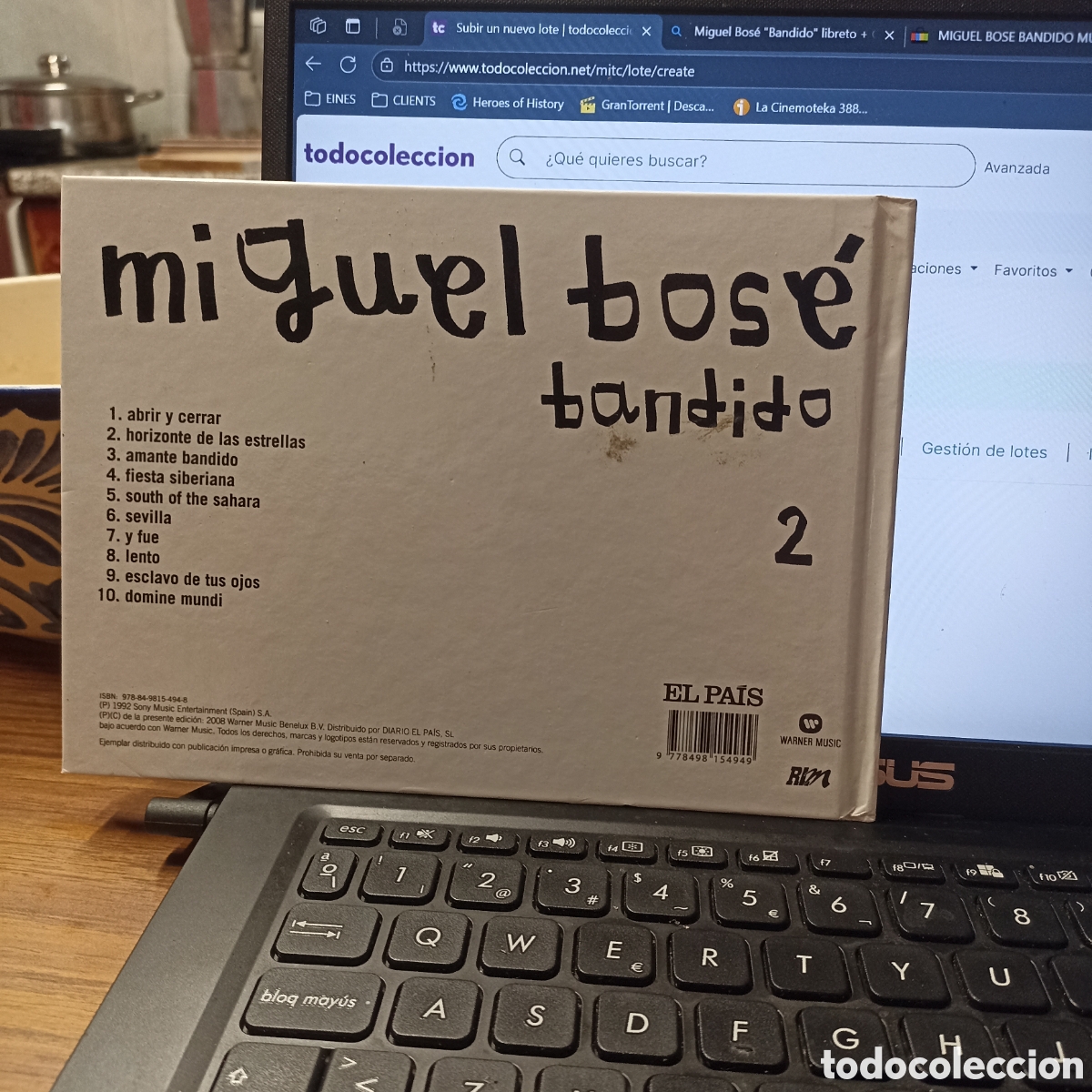 CDs de m&uacute;sica: Miguel Bos&eacute; &rdquo;Bandido&rdquo; libreto + CD - Foto 2