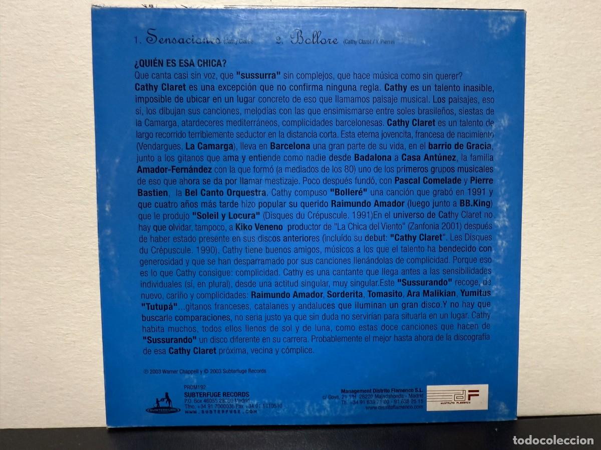 CDs de m&uacute;sica: Cathy Claret - Sensaciones (CD) - Foto 2
