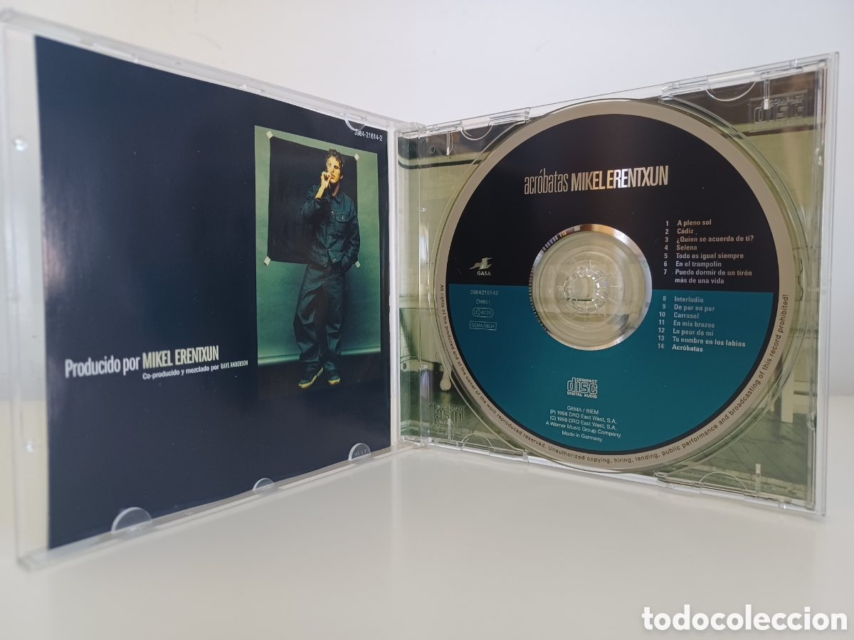 CDs de m&uacute;sica: CD Mikel Erentxun/ Acr&oacute;batas/ Dro, 1998 - Foto 3