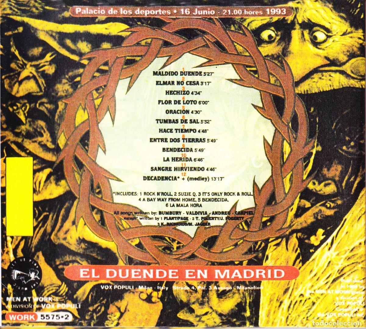CDs de m&uacute;sica: HEROES DEL SILENCIO. EL DUENDE EN MADRID. CD. - Foto 2