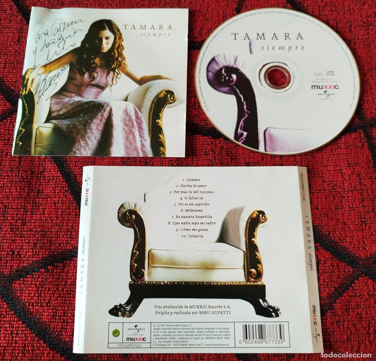 CDs de m&uacute;sica: TAMARA ** Siempre ** CD 2001 FIRMADO Y DEDICADO - Foto 1