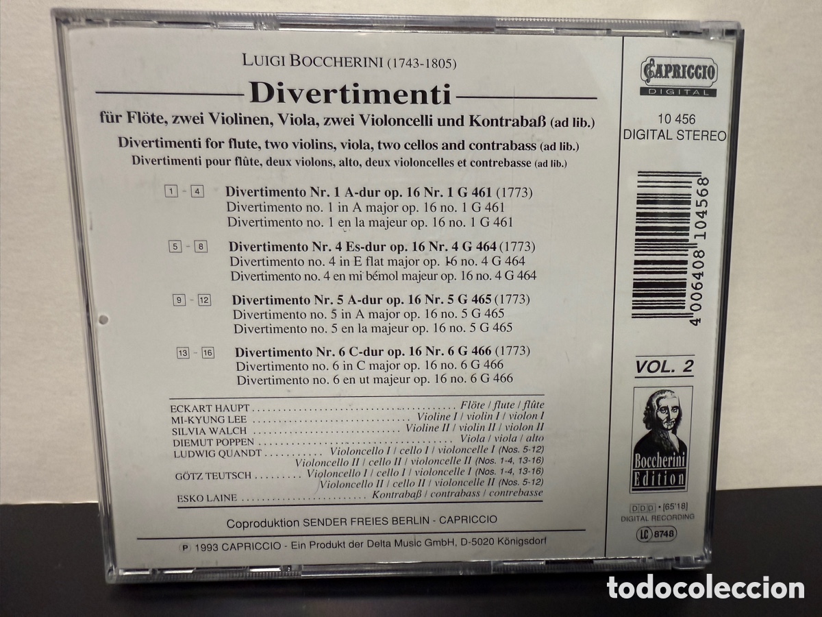 CDs de m&uacute;sica: Boccherini - Divertimenti (CD) - Foto 2