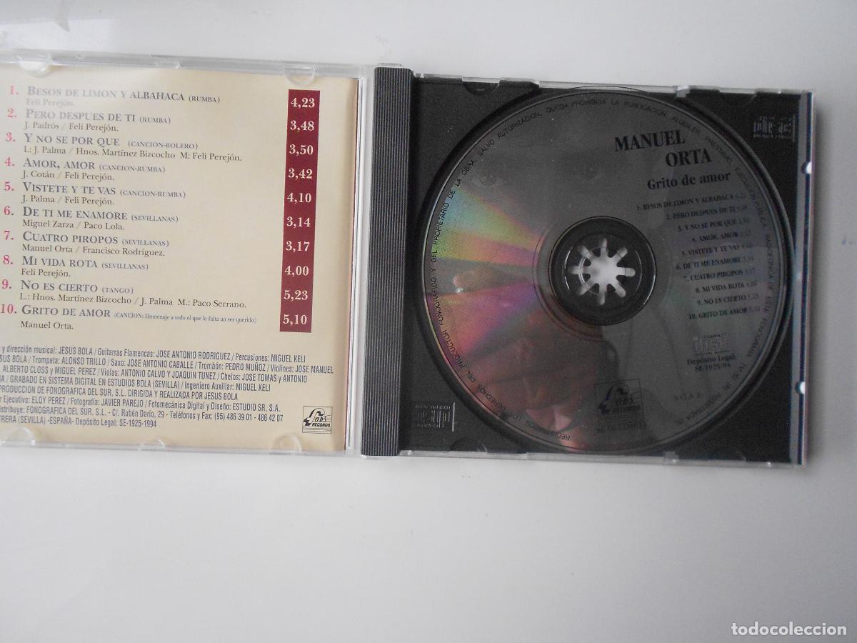 CDs de m&uacute;sica: MANUEL ORTA - GRITO DE AMOR - CD 1994 - Foto 2