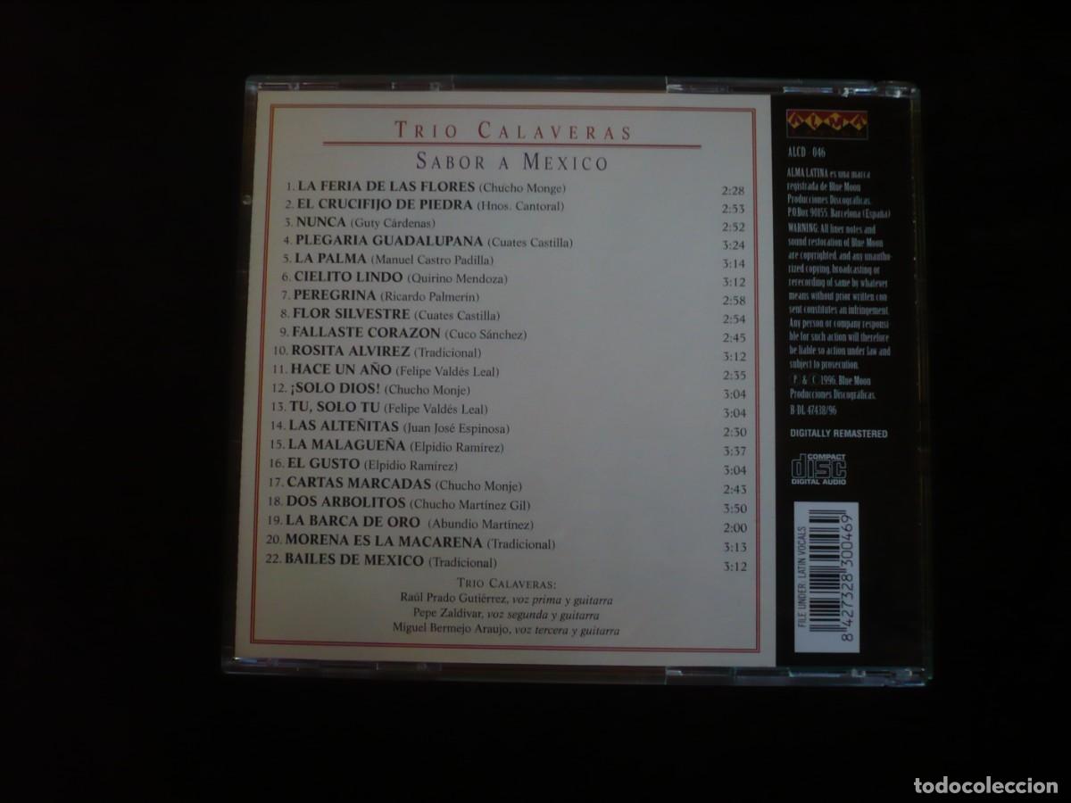 CDs de m&uacute;sica: trio calaveras - sabor a mexico - cd como nuevo - Foto 2