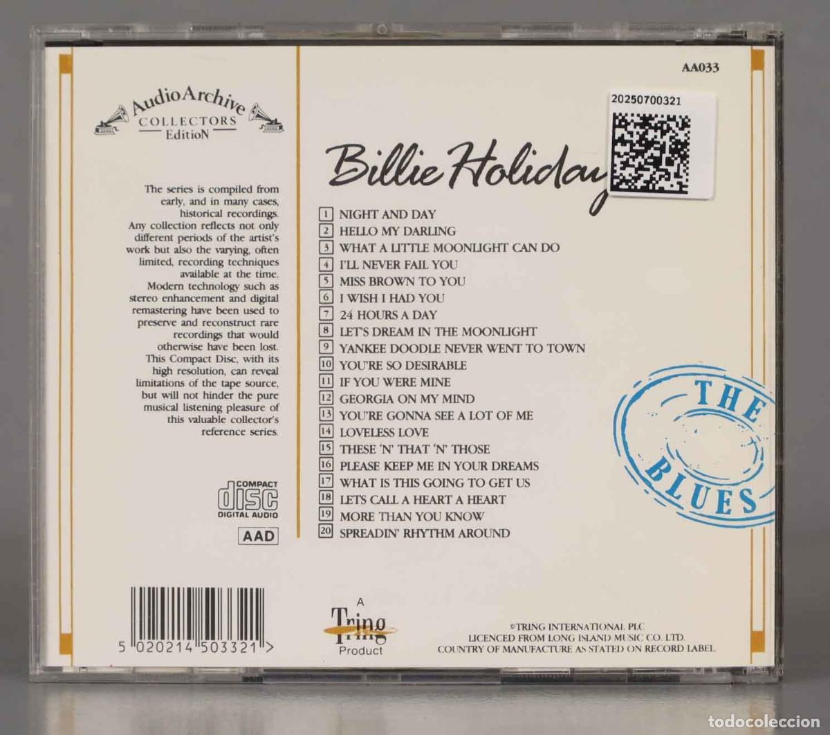 CDs de m&uacute;sica: CD. Billie Holiday &ndash; 20 Reflective Recordings - Foto 2