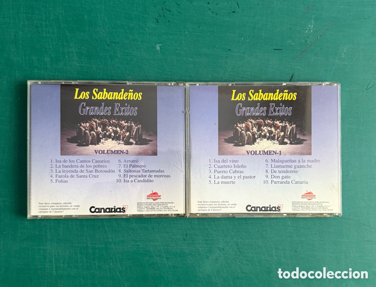 CDs de m&uacute;sica: CDs Los Sabande&ntilde;os - Grandes &eacute;xitos Vol. 1 y 2 - Foto 2