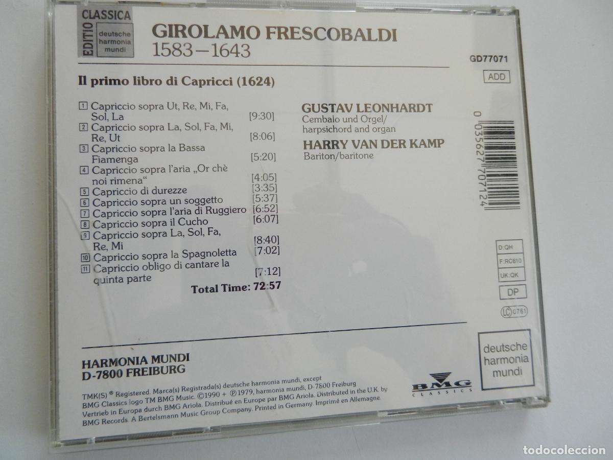 CDs de m&uacute;sica: FRESCOBALDI - IL PRIMO LIBRO DI CAPRICI - GUSTAV LEONHARDT- CD 1990 - Foto 3