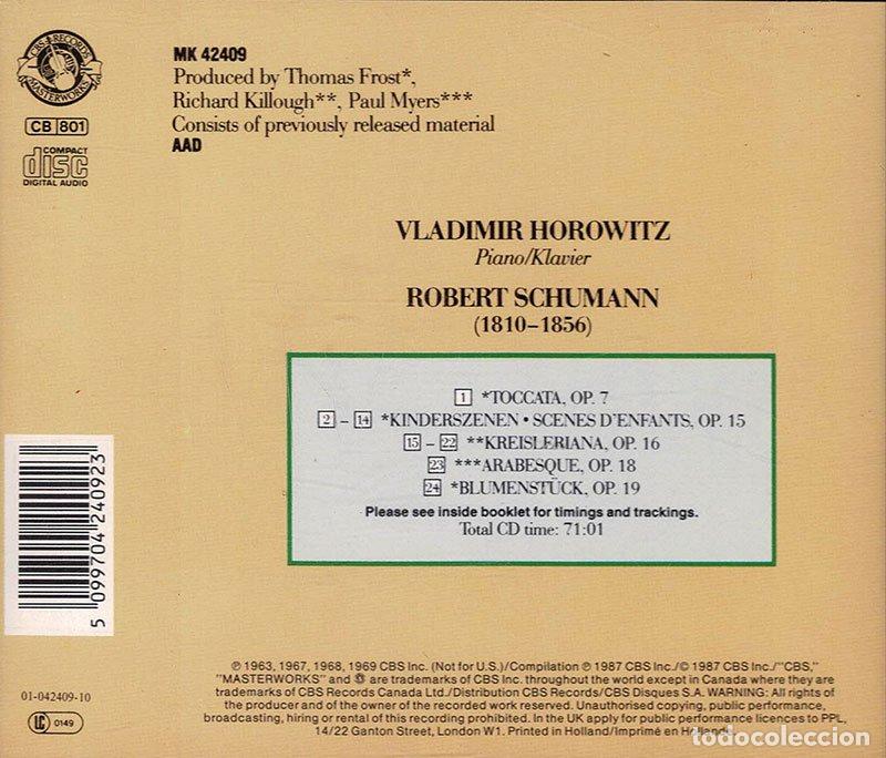CDs de m&uacute;sica: Vladimir Horowitz - Schumann. CD - Foto 2