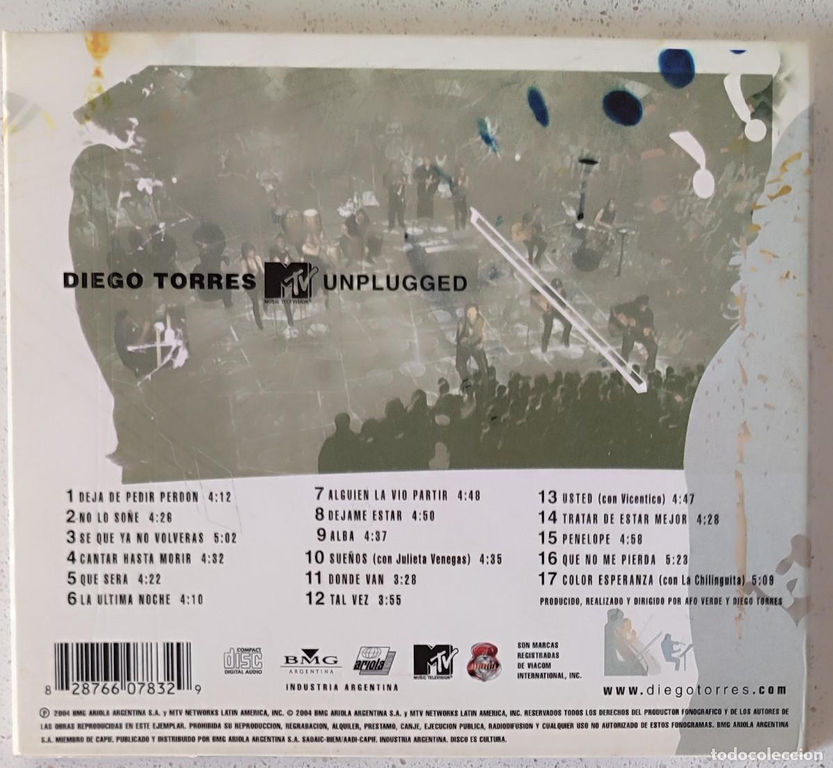CDs de m&uacute;sica: DIEGO TORRES - UNPLUGGED - CD DIGIPACK - 2004 - 17 TEMAS - Foto 4