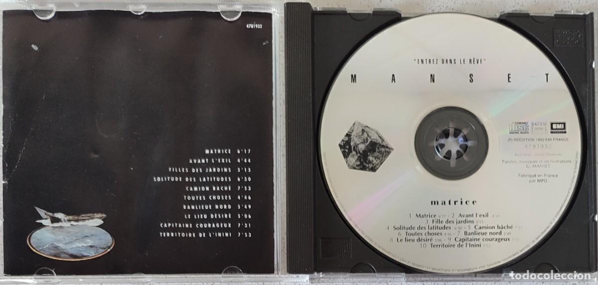 CDs de m&uacute;sica: GERARD MANSET - MATRICE - CD 1992 - 10 TEMAS - Foto 2