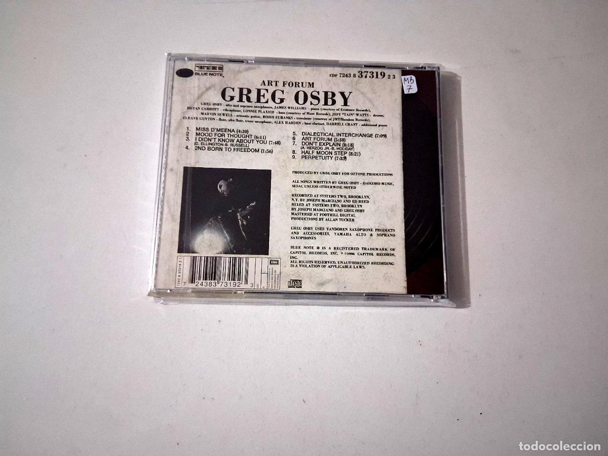 CDs de m&uacute;sica: GREG OSBY &rdquo;ART FORUM&rdquo; CD 9 TRACKS - Foto 2