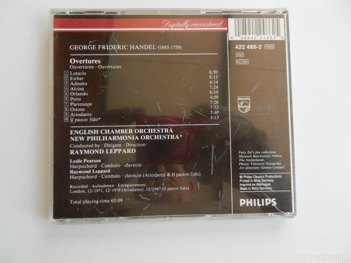 CDs de m&uacute;sica: H&Auml;NDEL- 10 OVERTURES - RAYMOND LEPPARD - CD PHILIPS - 1978 - Foto 3